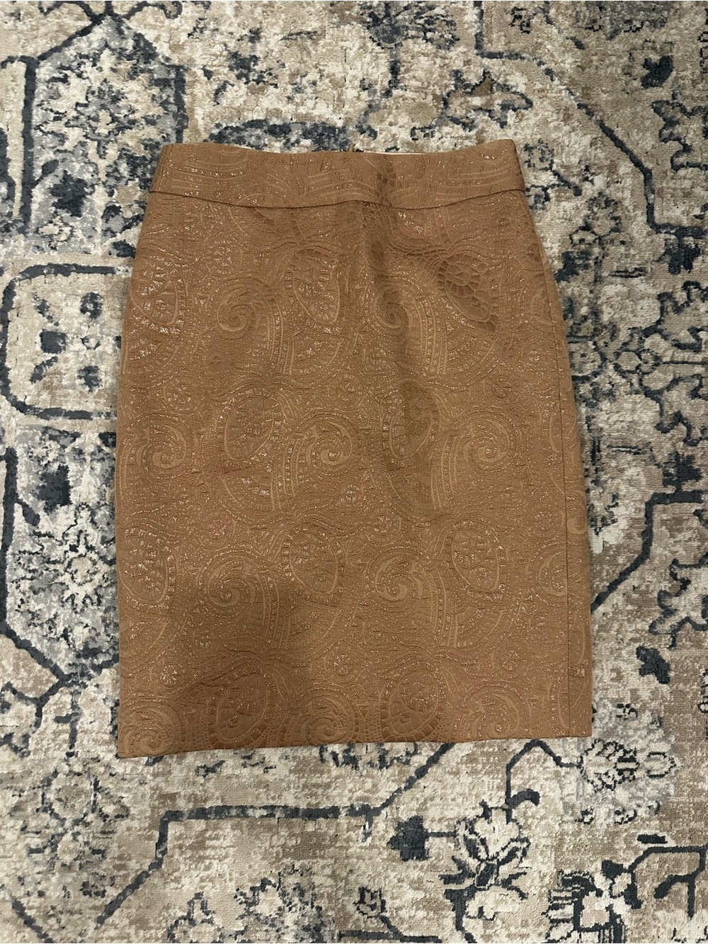 Banana Republic Paisley Jacquard Pencil Skirt in Camel Brown - size 0